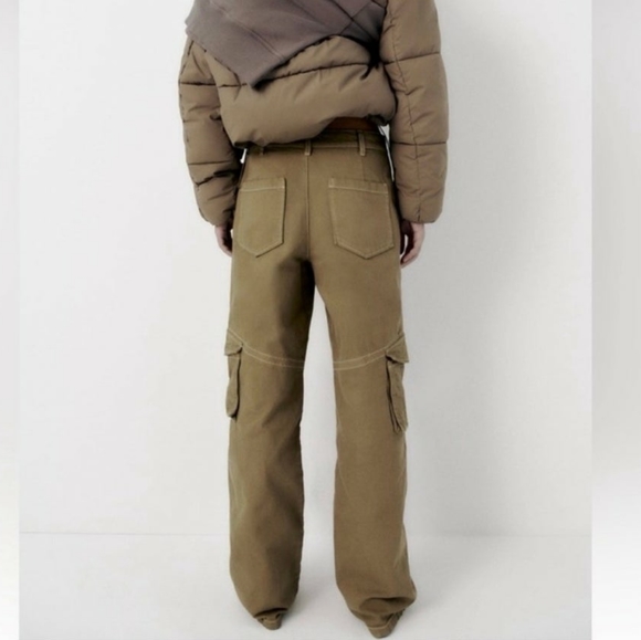 Zara | NWOT High-waist Full-length Cargo Pants - Picture 9 of 12